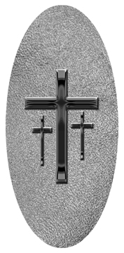 DG5000-517-BK-SH-SL Black 3 Crosses Shimmer Silver